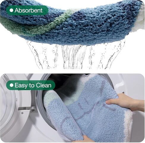 LUMI Cute Animal Bathroom Rugs, Plush Absorbent Bath Mats for Bathroom, Non-Slip Backing Washable Bath Mat, Ideal for Shower Sink Bathtub Room Decor, 20"x33", Blue Sea Turtle in Saudi Arabia