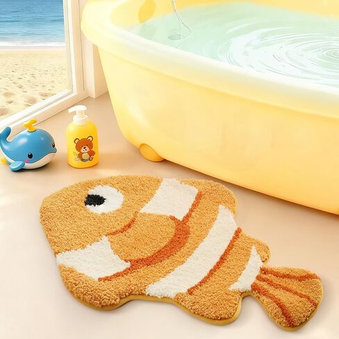 LUMI Cute Animal Bathroom Rugs, Plush Absorbent Bath Mats for Bathroom, Non-Slip Backing Washable Bath Mat, Ideal for Shower Sink Bathtub Room Decor, 20"x33", Blue Sea Turtle in Saudi Arabia