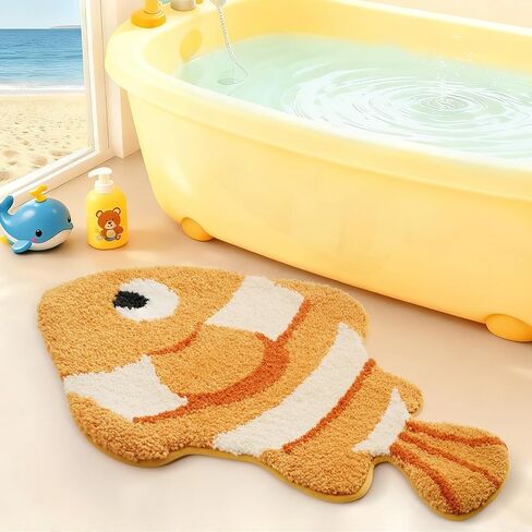 LUMI Cute Animal Bathroom Rugs, Plush Absorbent Bath Mats for Bathroom, Non-Slip Backing Washable Bath Mat, Ideal for Shower Sink Bathtub Room Decor, 20"x33", Blue Sea Turtle in Saudi Arabia