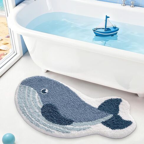 LUMI Cute Animal Bathroom Rugs, Plush Absorbent Bath Mats for Bathroom, Non-Slip Backing Washable Bath Mat, Ideal for Shower Sink Bathtub Room Decor, 20"x33", Blue Sea Turtle in Saudi Arabia