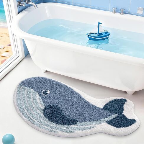 LUMI Cute Animal Bathroom Rugs, Plush Absorbent Bath Mats for Bathroom, Non-Slip Backing Washable Bath Mat, Ideal for Shower Sink Bathtub Room Decor, 20"x33", Blue Sea Turtle in Saudi Arabia