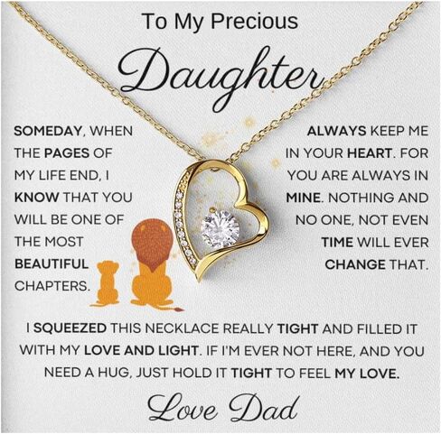 Jewelry To My Precious Daughter from Dad, Gift from Dad, Message Card for Daughter, Daughter Gift, Meaningful Message, Gift for girls in Saudi Arabia