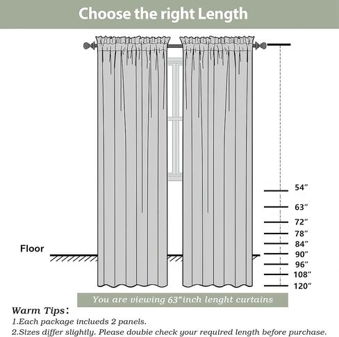 OWENIE White Striped Sheer Curtains - 63 Inch Length 2 Panels Set for Living Room Bedroom Bathroom, Light Filtering Semi Sheers, Modern Airy Rod Pocket Drapes, 2 Pcs Each 42" Wx63 L in Kuwait