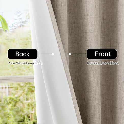 ChrisDowa 100% Blackout Curtains for Bedroom - Linen Blackout Curtains 63 Inch Length Room Darkening Thermal Insulated Grommet Top Window Treatment Drapes 2 Panels, Light Grey 52" W x 63" L in Saudi Arabia