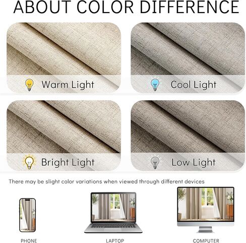 ChrisDowa 100% Blackout Curtains for Bedroom - Linen Blackout Curtains 63 Inch Length Room Darkening Thermal Insulated Grommet Top Window Treatment Drapes 2 Panels, Light Grey 52" W x 63" L in Saudi Arabia