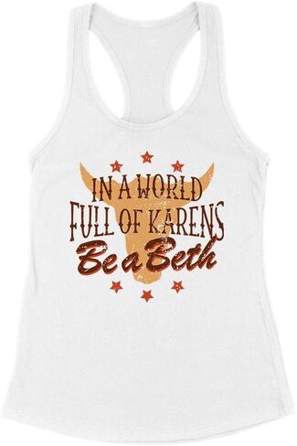 in A World Full of Karens Be A Beth Tank Top Fitted Racerback Women's in Kuwait
