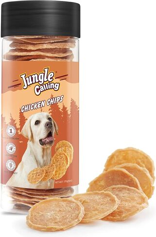 Jungle Calling Dog Treats, Single Ingredient Dog Chicken Chips, Crunchy Chicken Chips for Dogs, Chicken Jerky Dog Training Treats, 6 oz in Saudi Arabia