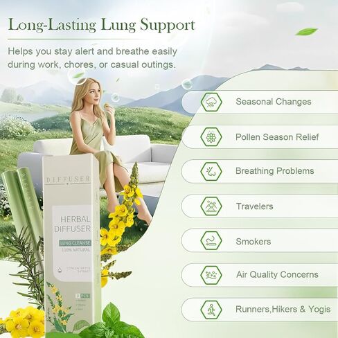 2 Pcs Herbal Diffuser Pen Portable Essential Oil Inhaler for Cleansing Lungs,Improving Breathing and Oral Air Freshening H-5 in Saudi Arabia