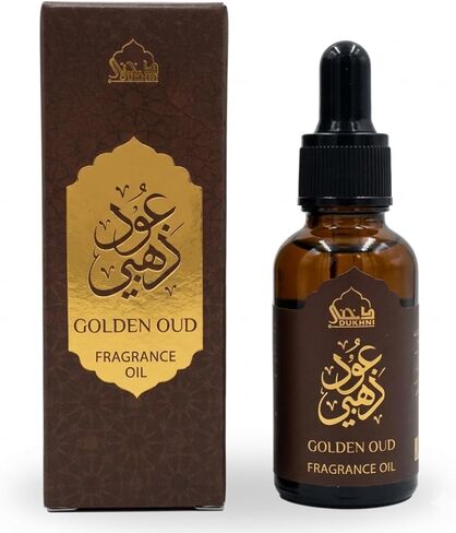 Golden Oud Fragrance Oil for Diffuser by Dukhni – 30ml Arabian Oud Diffuser Oil | Premium Aromatherapy Fragrance Oil, Aroma Diffuser & Humidifier | Long-Lasting Home Fragrance Oil in Saudi Arabia