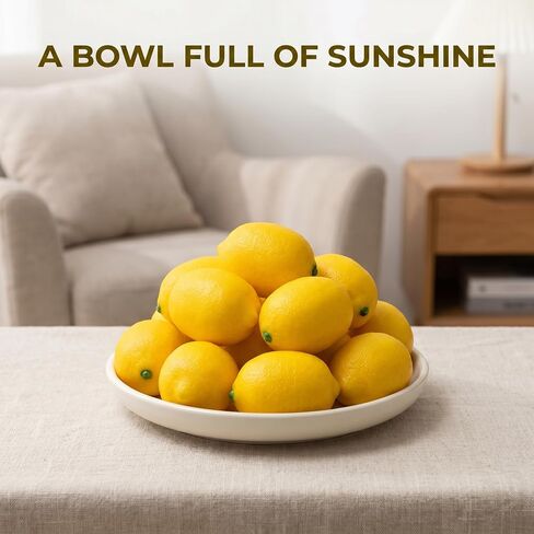 30PCS Artificial Lemons Fake Fruit Decorations, Lifelike Faux Yellow Lemons for Lemonade Party Decor, Kitchen Table Centerpiece, Fruit Bowl Vase Filler, Summer Home Decorations, Photo Props for Events in Saudi Arabia