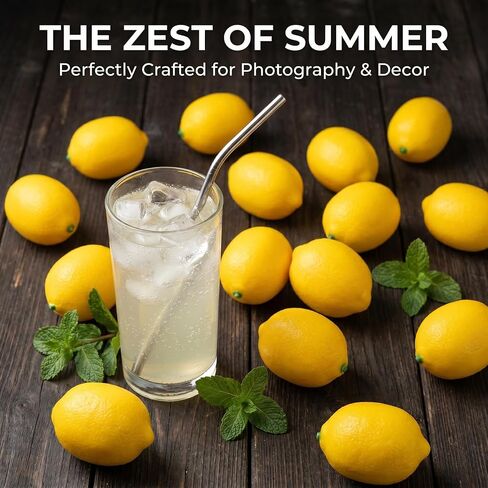 30PCS Artificial Lemons Fake Fruit Decorations, Lifelike Faux Yellow Lemons for Lemonade Party Decor, Kitchen Table Centerpiece, Fruit Bowl Vase Filler, Summer Home Decorations, Photo Props for Events in Saudi Arabia