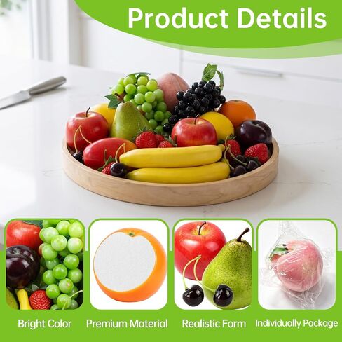 30 Pcs Fake Fruit Pack, Artificial Fruit for Party, Plastic Fruits Table Centrepieces Decoration Home Kitchen, Frutas Artificiales Decorativas, Apple Bananas in Saudi Arabia