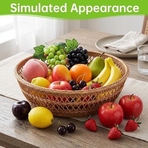 30 Pcs Fake Fruit Pack, Artificial Fruit for Party, Plastic Fruits Table Centrepieces Decoration Home Kitchen, Frutas Artificiales Decorativas, Apple Bananas in Saudi Arabia