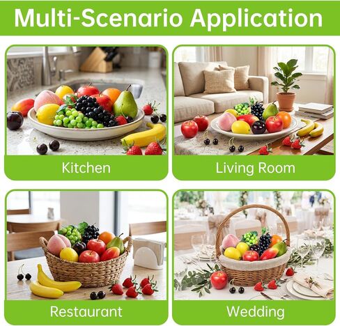 30 Pcs Fake Fruit Pack, Artificial Fruit for Party, Plastic Fruits Table Centrepieces Decoration Home Kitchen, Frutas Artificiales Decorativas, Apple Bananas in Saudi Arabia