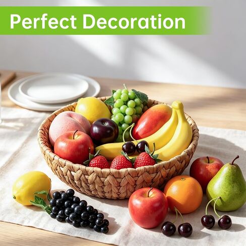 30 Pcs Fake Fruit Pack, Artificial Fruit for Party, Plastic Fruits Table Centrepieces Decoration Home Kitchen, Frutas Artificiales Decorativas, Apple Bananas in Saudi Arabia