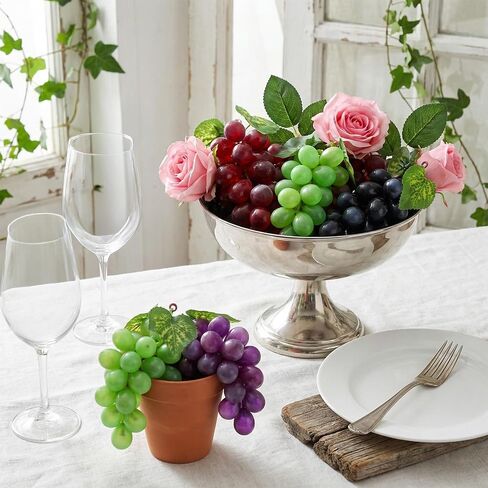 20 Pack Artificial Fake Grapes, 4 Colors Black Purple Red Green Simulation Faux Grape Plastic Fake Fruit for Bowls Filler Wedding Party Home Fruit Wine Decor in Kuwait