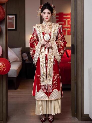 Chinese Princess Imperial Wedding Dress Royal Bride Ancient Apparel China Ming Dynasty Hanfu Costume A115 in Saudi Arabia
