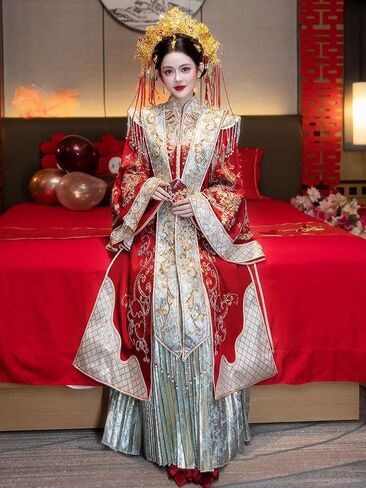 Chinese Princess Imperial Wedding Dress Royal Bride Ancient Apparel China Ming Dynasty Hanfu Costume A115 in Saudi Arabia