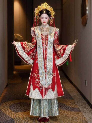Chinese Princess Imperial Wedding Dress Royal Bride Ancient Apparel China Ming Dynasty Hanfu Costume A115 in Saudi Arabia