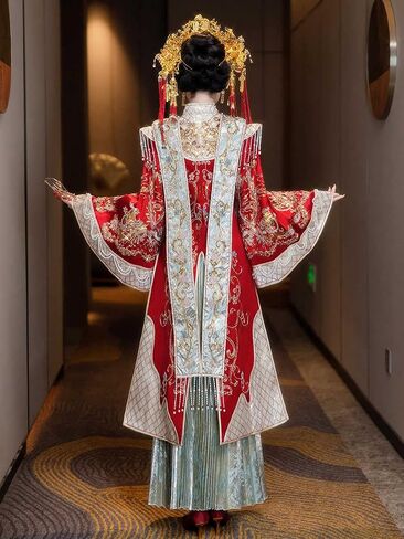 Chinese Princess Imperial Wedding Dress Royal Bride Ancient Apparel China Ming Dynasty Hanfu Costume A115 in Saudi Arabia