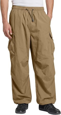 Dokotoo Men Men's Baggy Cargo Pants Trendy Casual Loose Fit Harem Parachute Pants with Pockets for Streetwear in Kuwait