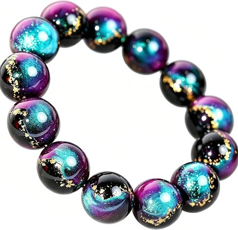 Celtic Mythology Artisan Bracelet – Museum-Grade Handcrafted Natural Lacquer Beads, Purple Sandalwood, Limited Collectible Wearable Art, Avalon Inspired in Saudi Arabia