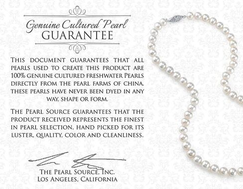 The Pearl Source 14K Gold 8-9mm AAA Quality White Freshwater Cultured Pearl Necklace for Women in 18" Princess Length in Saudi Arabia