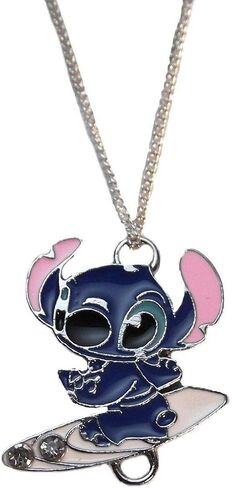 Lilo and Stitch Surfing Pendant Necklace with 20" Chain in Saudi Arabia