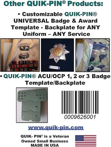 OCP/ACU Badge Template and Backplate * for 3 Badge cammo Combinations * Adds Rigid Backboard for a Sharp Look * Measurement Tool and Backplate * Made in USA in Kuwait