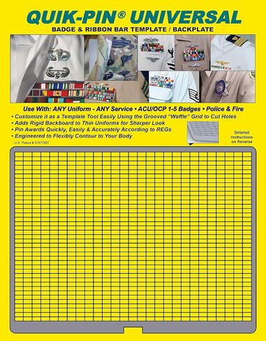 OCP/ACU Badge Template and Backplate * for 3 Badge cammo Combinations * Adds Rigid Backboard for a Sharp Look * Measurement Tool and Backplate * Made in USA in Kuwait