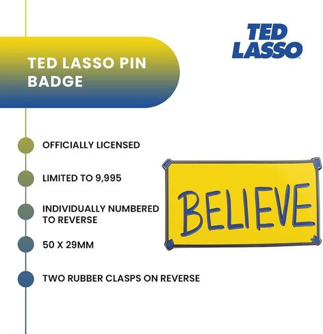 دبوس المينا "Believe" ذو الإصدار المحدود من Ted Lasso | ملحق شارة للحبل وحقيبة الظهر in Kuwait