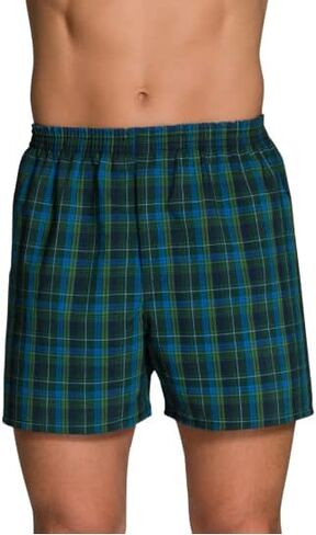 Fruit of the Loom 7 Pack Woven Tartan Boxers Assorted Plaid in Kuwait