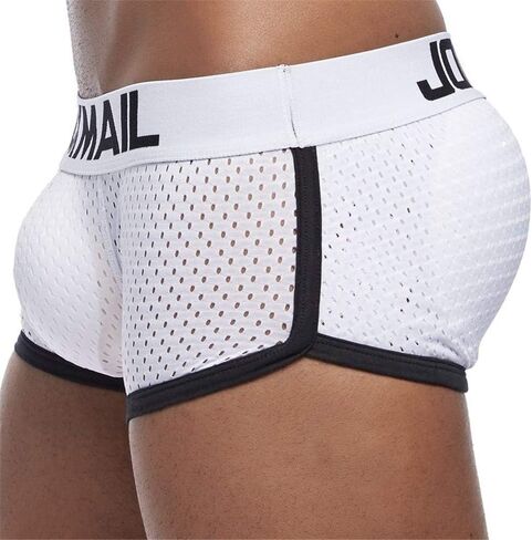 JOCKMAIL Mens Underwear Boxer Mesh Mens Padded Underwear Boxer with Hip Pad Men's Boxers Medium White in Kuwait