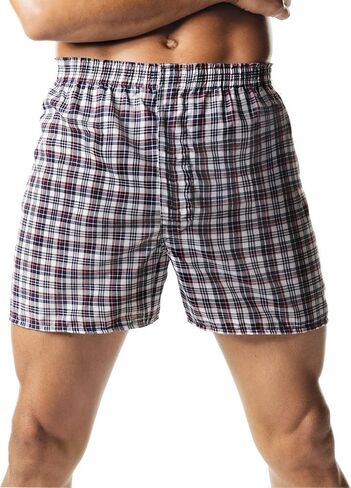 Hanes Men's 2-pack Inside Exposed Waistband Woven Boxers in Kuwait
