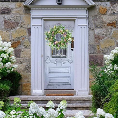 WreathDream Artificial Spring Wreaths for Front Door Summer Door Wreath with Purple Hydrangea Flowers for Front Door Indoor Outdoor Porch Farmhouse Home Wall Window Festival Wedding Decor in Saudi Arabia