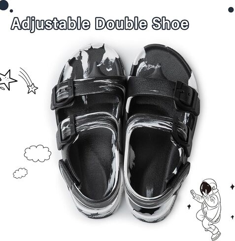 Raoendis Toddler Boys Girls Sandals Kids Tie-Dye Adjustable Double Strap Open-Toe Lightweight Water Sandal in Kuwait