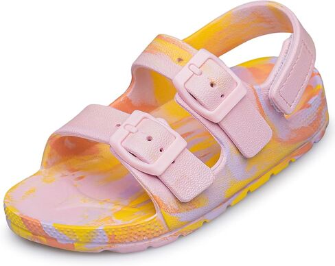 Raoendis Toddler Boys Girls Sandals Kids Tie-Dye Adjustable Double Strap Open-Toe Lightweight Water Sandal in Kuwait