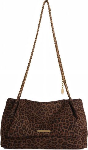 leopard cheetah print purse for women, animal print cute y2k shoulder bag, hobo suede slouchy crossbody bag, going out trendy shoulder purse, cheetah accessories stuff gifts in Saudi Arabia