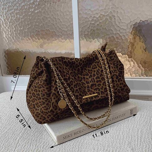 leopard cheetah print purse for women, animal print cute y2k shoulder bag, hobo suede slouchy crossbody bag, going out trendy shoulder purse, cheetah accessories stuff gifts in Saudi Arabia