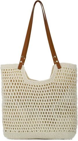 Crochet Beach Bag for Women, Crochet Summer Hobo Purse Bag, Knitted Vacation Travel Boho Shoulder Handbag 2026 in Kuwait