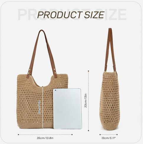 Crochet Beach Bag for Women, Crochet Summer Hobo Purse Bag, Knitted Vacation Travel Boho Shoulder Handbag 2026 in Kuwait