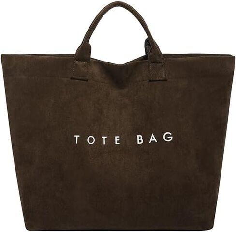 Suede Tote Bag for Women Large Tote Purse for Work Travel Letter Print Hobo Bag Handbag in Saudi Arabia