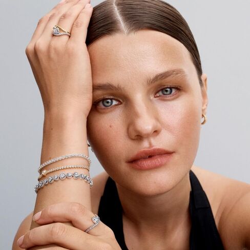 PANDORA-Wavy Heart Ring-Gold plated-With Gift Box in Saudi Arabia