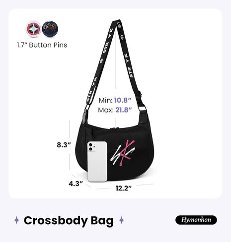 Stray Merch Crescent Crossbody Bag for Women Stylish Concert Bag with 2 Decorative Button Pins for STAY Music Fans in Saudi Arabia