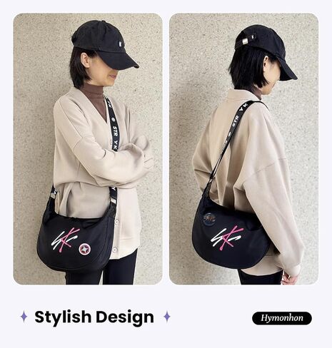 Stray Merch Crescent Crossbody Bag for Women Stylish Concert Bag with 2 Decorative Button Pins for STAY Music Fans in Saudi Arabia