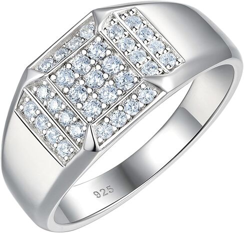 Men's Moissanite Wedding Band 140 Round Cut 4 Rows 925 Sterling Silver Engagement Promise Ring Size 7-14 in Kuwait
