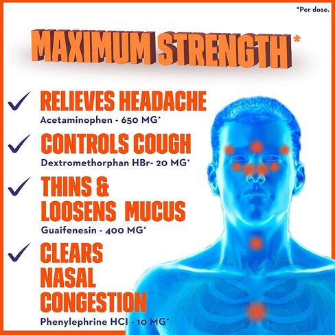 Mucinex Sinus-Max Max Strength Pressure, Pain & Cough Liquid Gels 16 ea ( Pack of 2) in Kuwait
