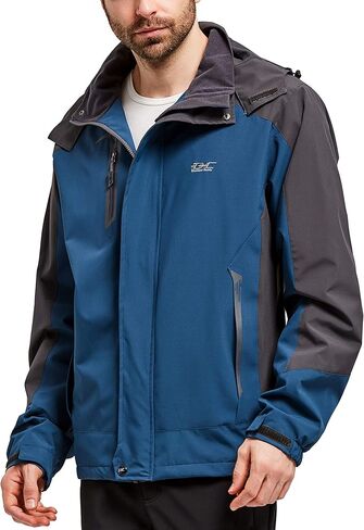 Diamond Candy Men's Hooded Rain Jacket Lightweight Waterproof Windproof Outdoor Coat for Hiking Camping Travel in Saudi Arabia
