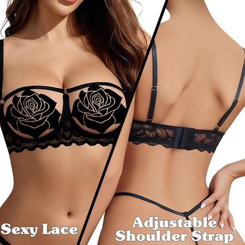 Famstar Lingerie for Women Sexy Bra and Panty Sets Lace Sheer See Through Lingerie Sets Exotic Nightie Outfits for Women in Saudi Arabia