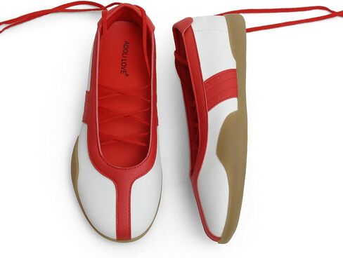 Adolilove Women’s Sneaker Flats Lace Up Mary Jane Style Tennis Shoes Comfortable Ballet Inspired Casual Shoes for Walking in Saudi Arabia